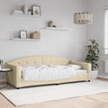 vidaXL Sofa z funkcją spania, kremowe, 90x200 cm, obita tkaniną