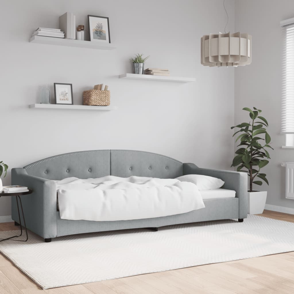 vidaXL Sofa z funkcją spania, jasnoszara, 100x200 cm, obita tkaniną
