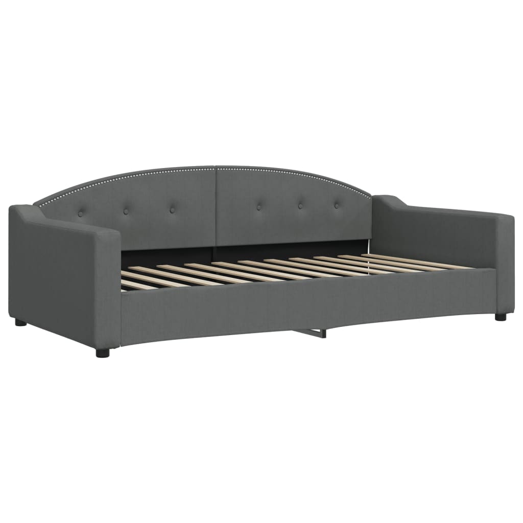 vidaXL Sofa z funkcją spania, ciemnoszara, 100x200 cm, obita tkaniną