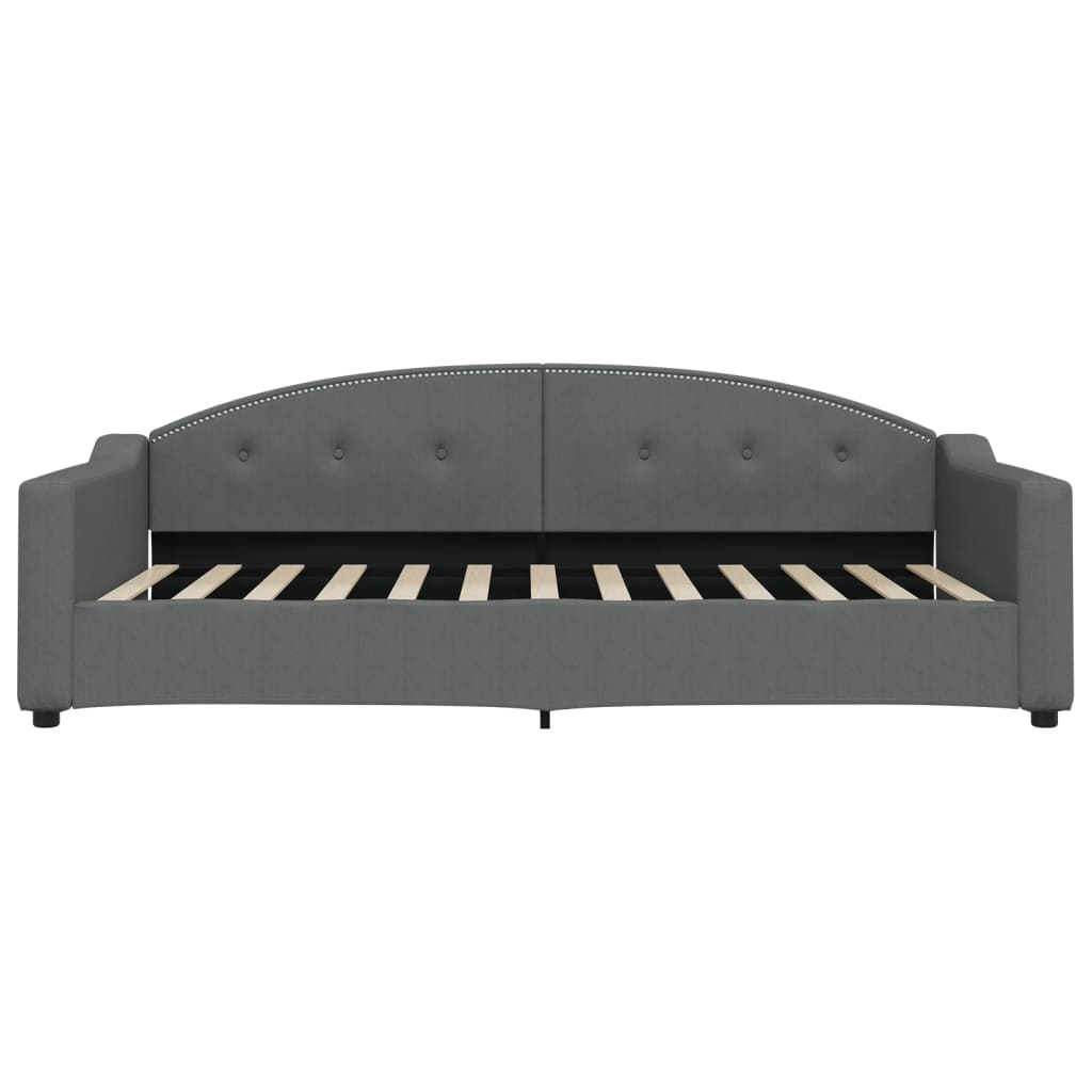 vidaXL Sofa z funkcją spania, ciemnoszara, 100x200 cm, obita tkaniną