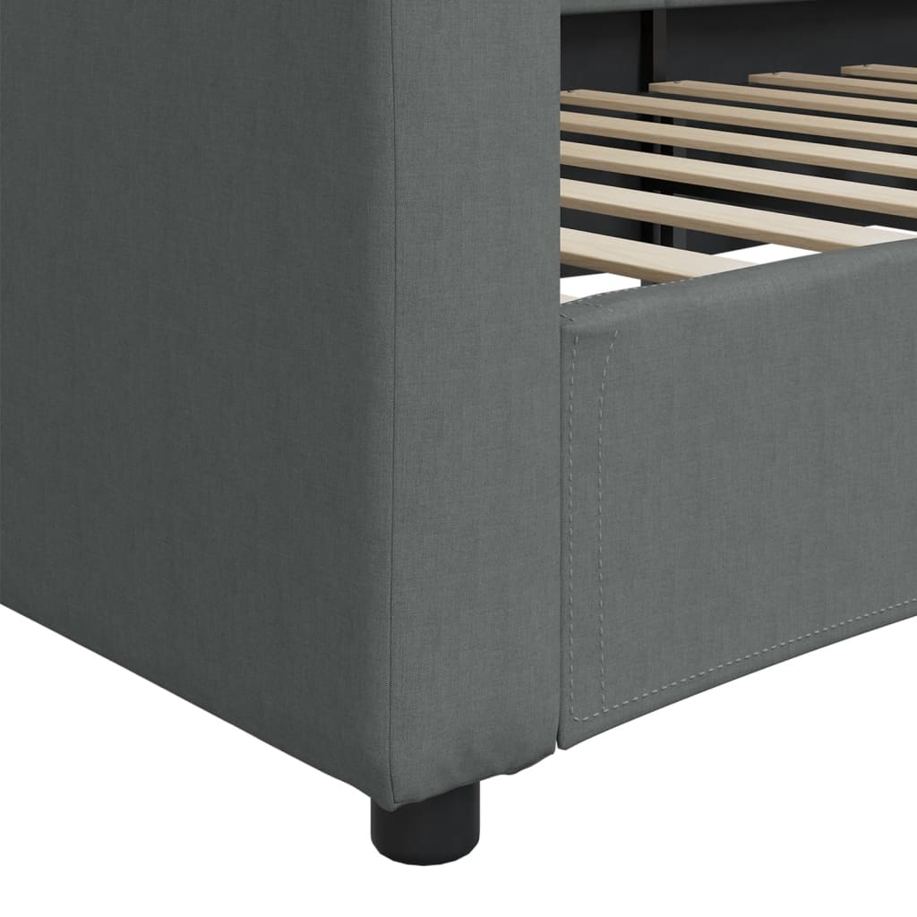 vidaXL Sofa z funkcją spania, ciemnoszara, 100x200 cm, obita tkaniną