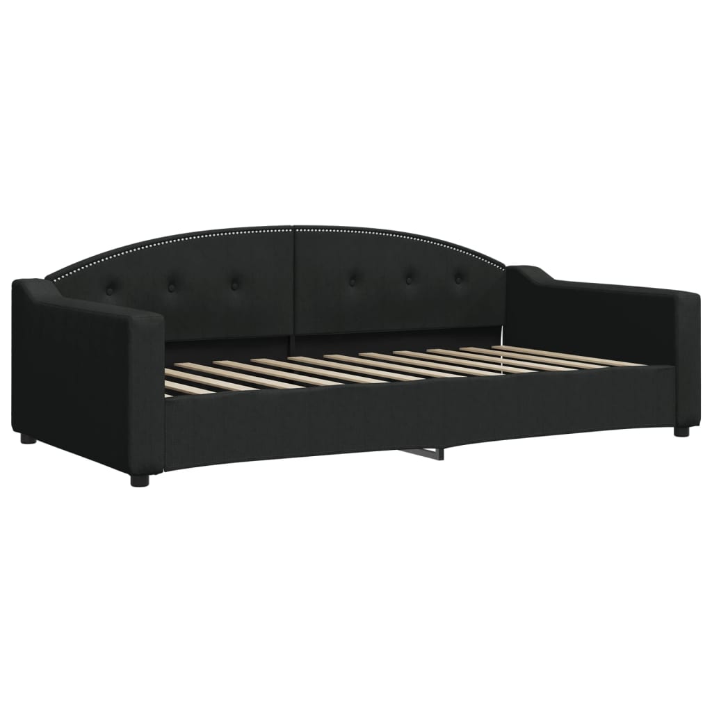 vidaXL Sofa z funkcją spania, czarna, 100x200 cm, obita tkaniną