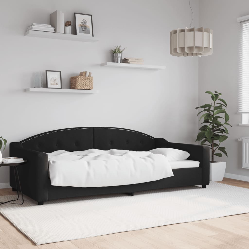 vidaXL Sofa z funkcją spania, czarna, 100x200 cm, obita tkaniną