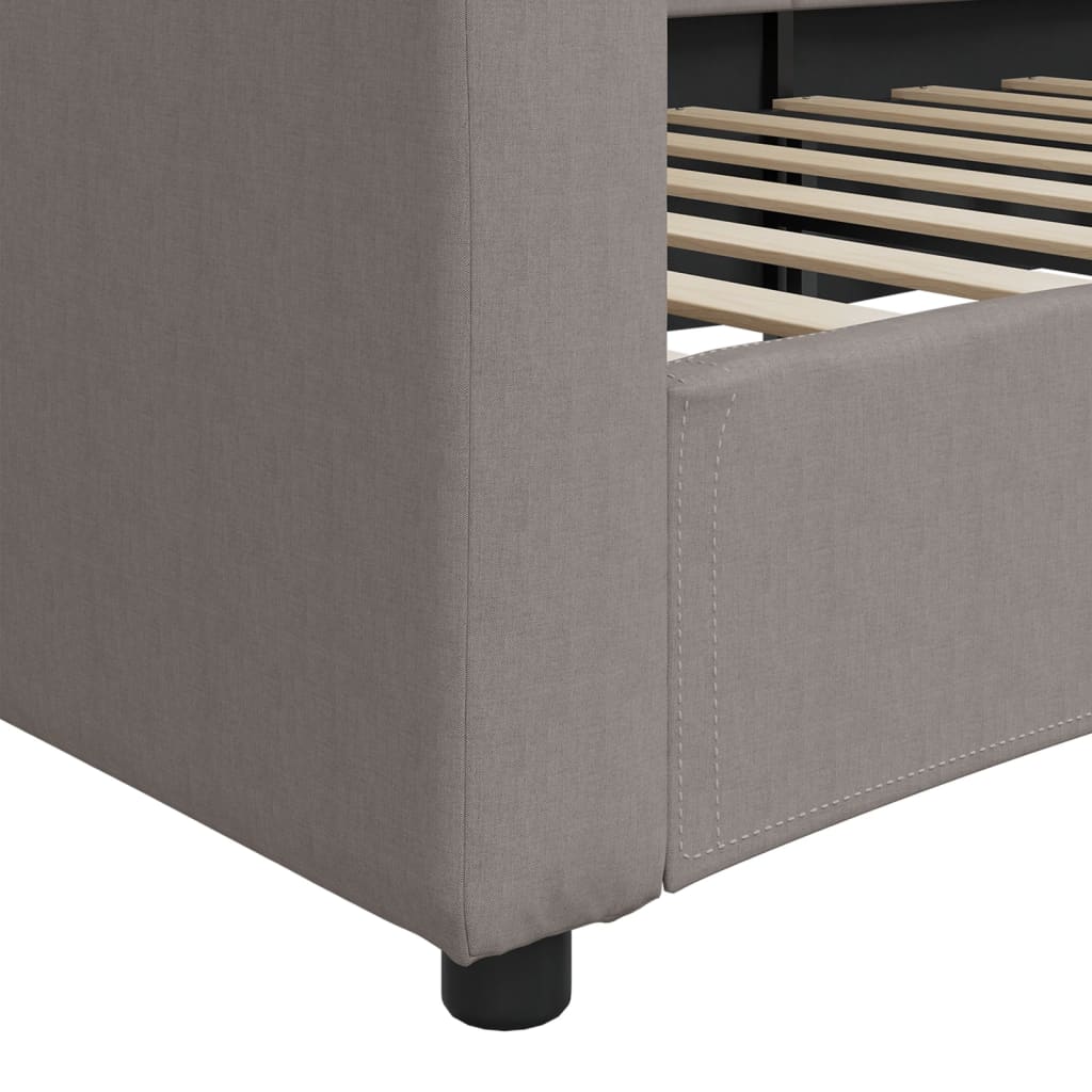 vidaXL Sofa z funkcją spania, kolor taupe, 100x200 cm, obita tkaniną