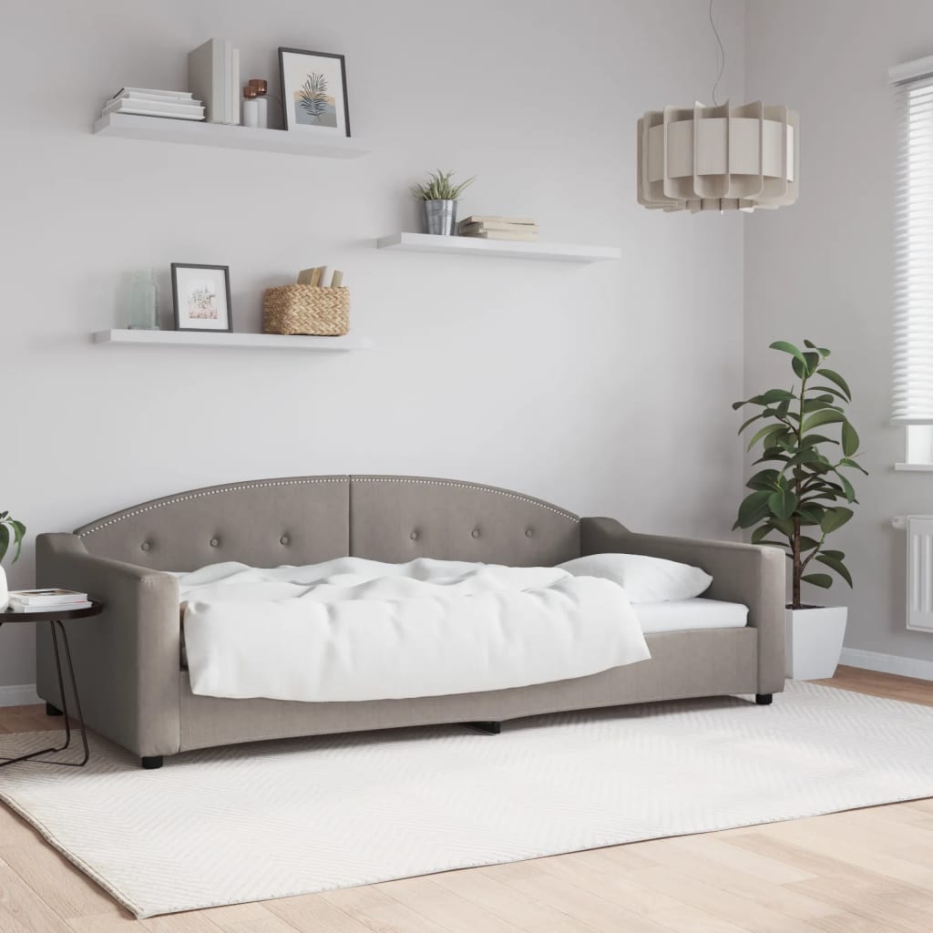 vidaXL Sofa z funkcją spania, kolor taupe, 100x200 cm, obita tkaniną
