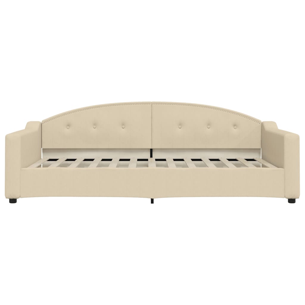 vidaXL Sofa z funkcją spania, kremowa, 100x200 cm, obita tkaniną