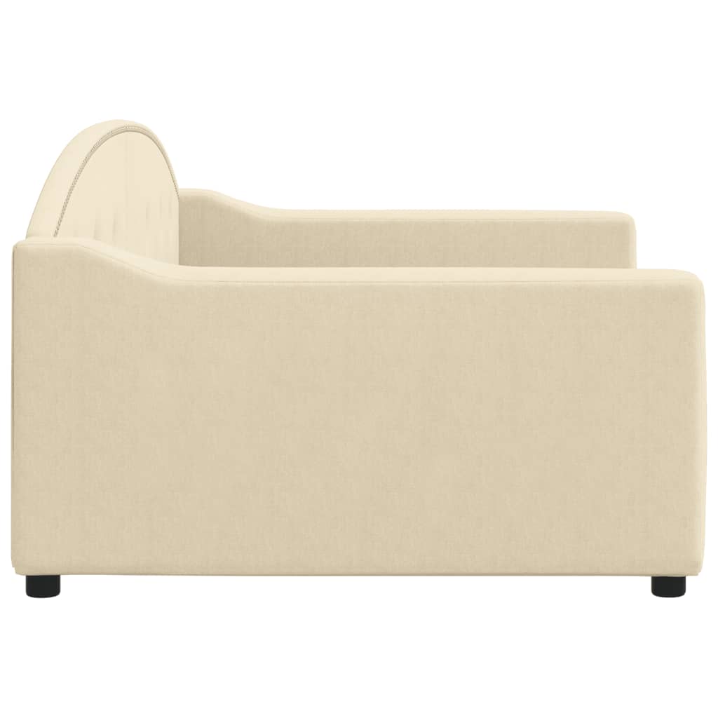 vidaXL Sofa z funkcją spania, kremowa, 100x200 cm, obita tkaniną
