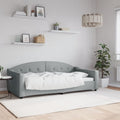 vidaXL Sofa z funkcją spania, jasnoszara, 90x190 cm, obita tkaniną