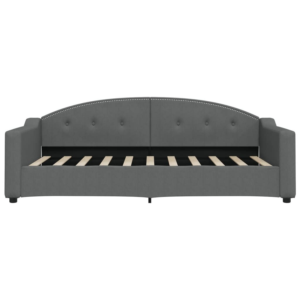 vidaXL Sofa z funkcją spania, ciemnoszara, 90x190 cm, obita tkaniną