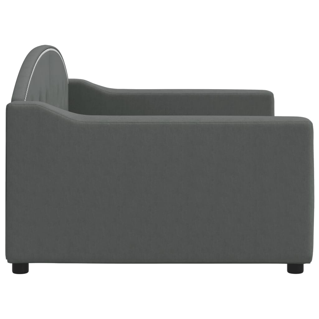 vidaXL Sofa z funkcją spania, ciemnoszara, 90x190 cm, obita tkaniną