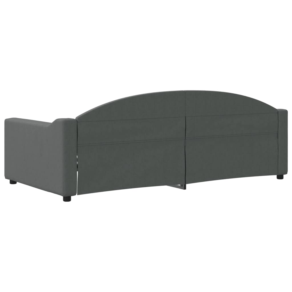vidaXL Sofa z funkcją spania, ciemnoszara, 90x190 cm, obita tkaniną