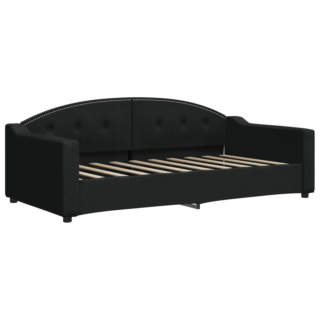 vidaXL Sofa z funkcją spania, czarna, 90x190 cm, obita tkaniną