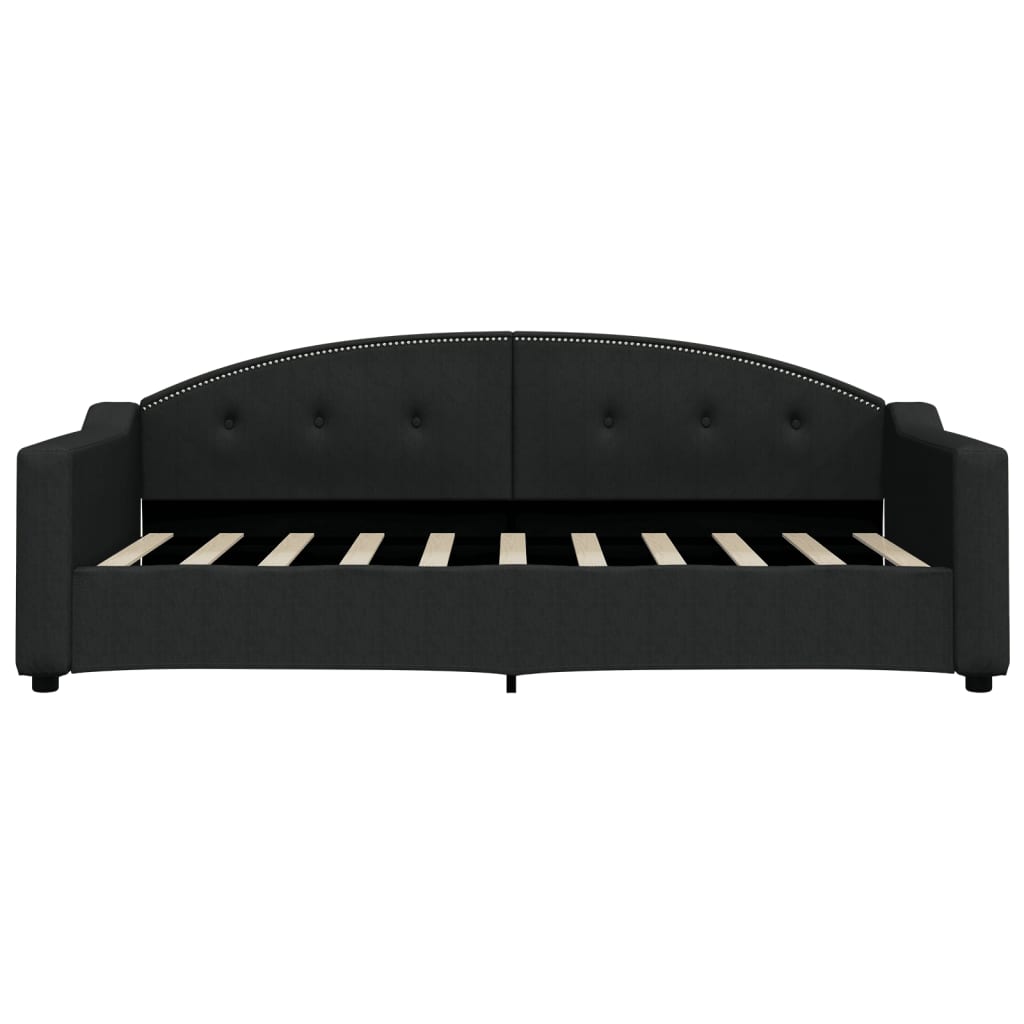 vidaXL Sofa z funkcją spania, czarna, 90x190 cm, obita tkaniną