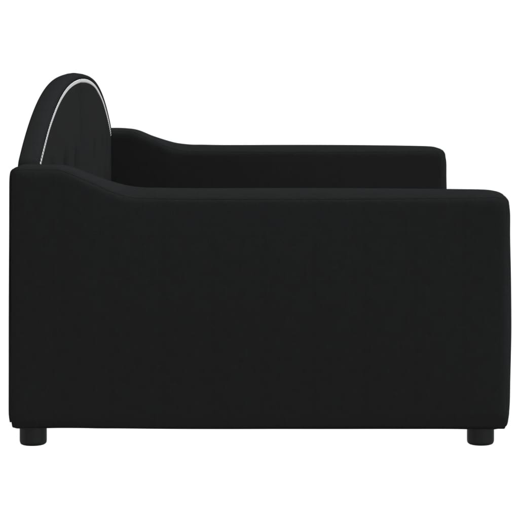 vidaXL Sofa z funkcją spania, czarna, 90x190 cm, obita tkaniną