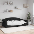 vidaXL Sofa z funkcją spania, czarna, 90x190 cm, obita tkaniną