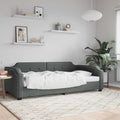 vidaXL Sofa z funkcją spania, ciemnoszara, 80x200 cm, obita tkaniną
