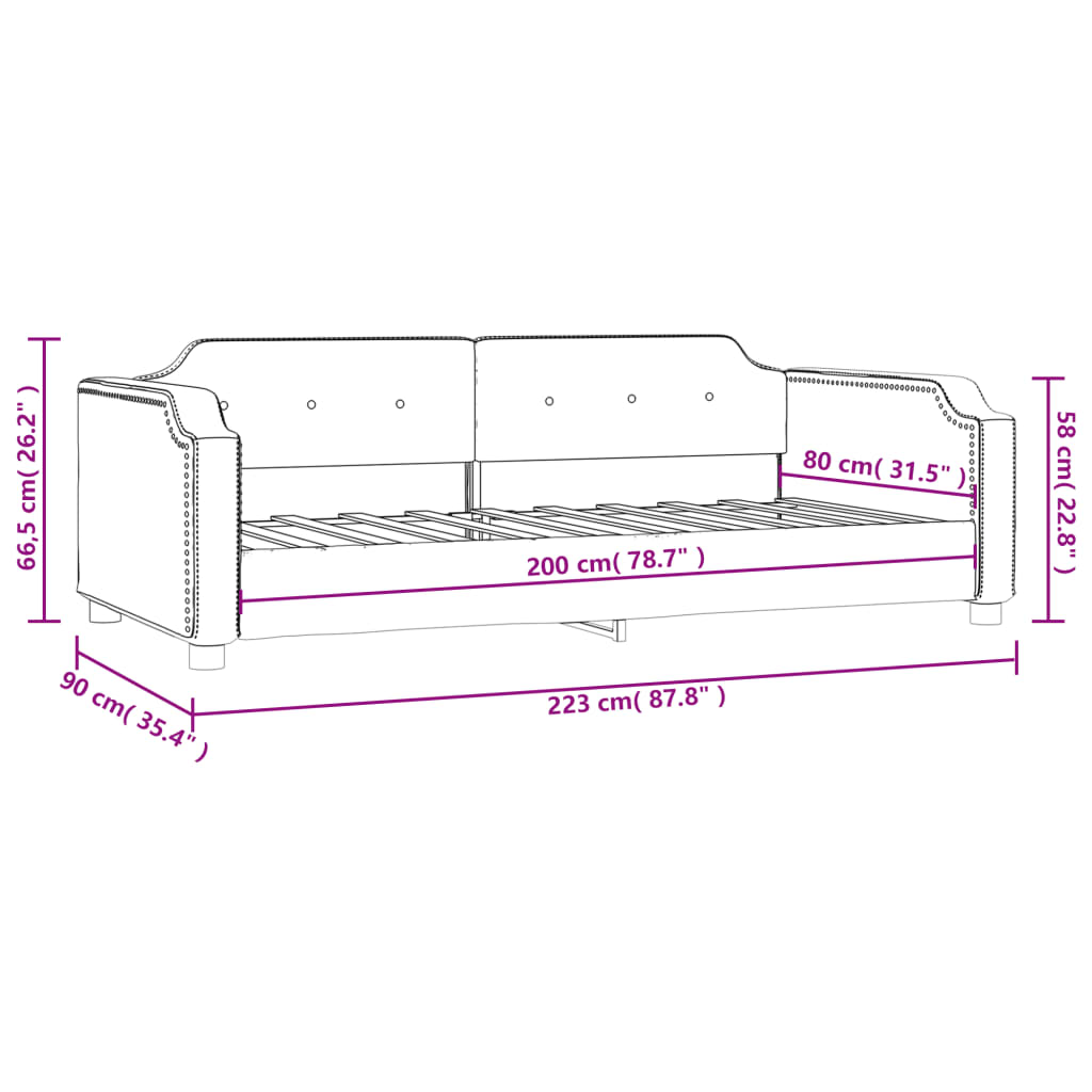 vidaXL Sofa z funkcją spania, kolor taupe, 80x200 cm, obite tkaniną