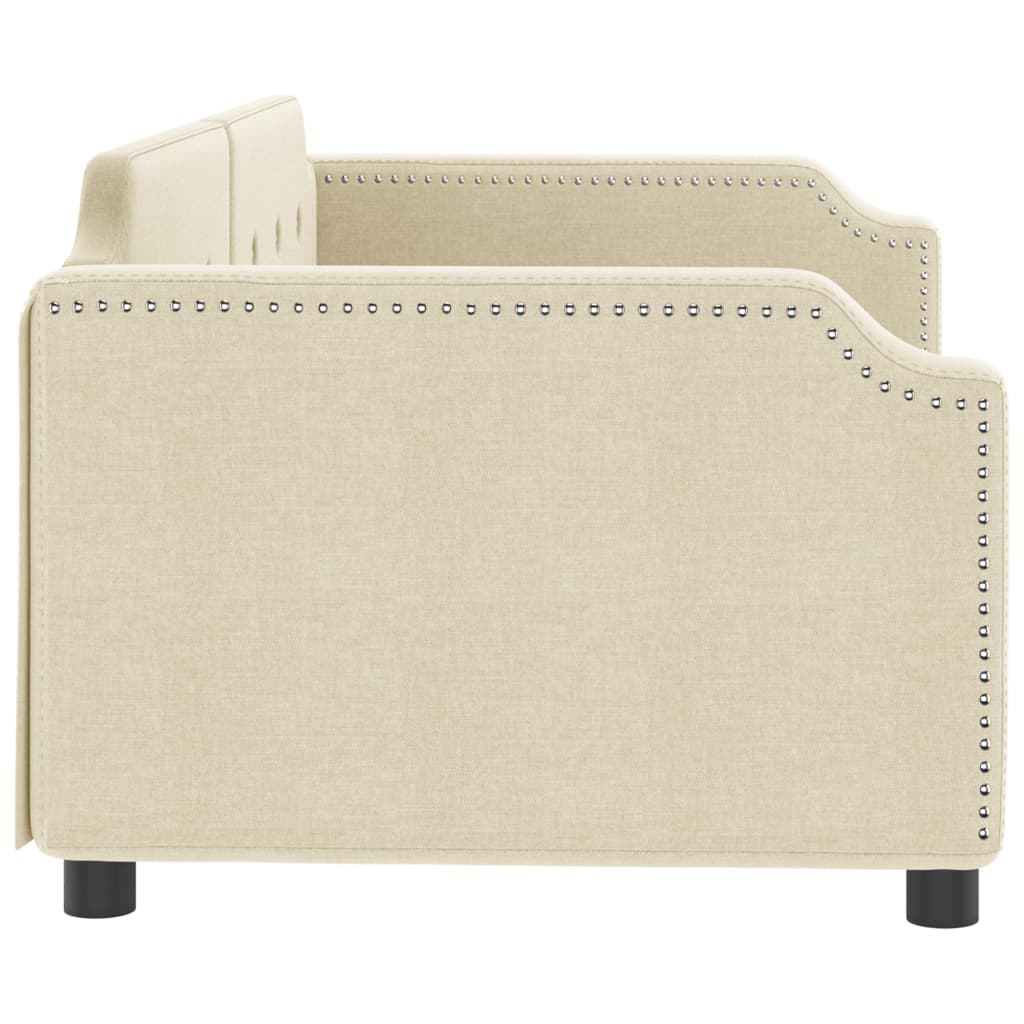 vidaXL Sofa z funkcją spania, kremowa, 80x200 cm, obita tkaniną