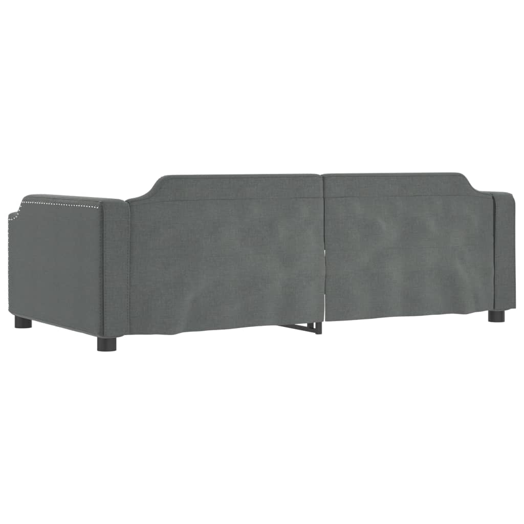 vidaXL Sofa z funkcją spania, ciemnoszara, 90x200 cm, obita tkaniną