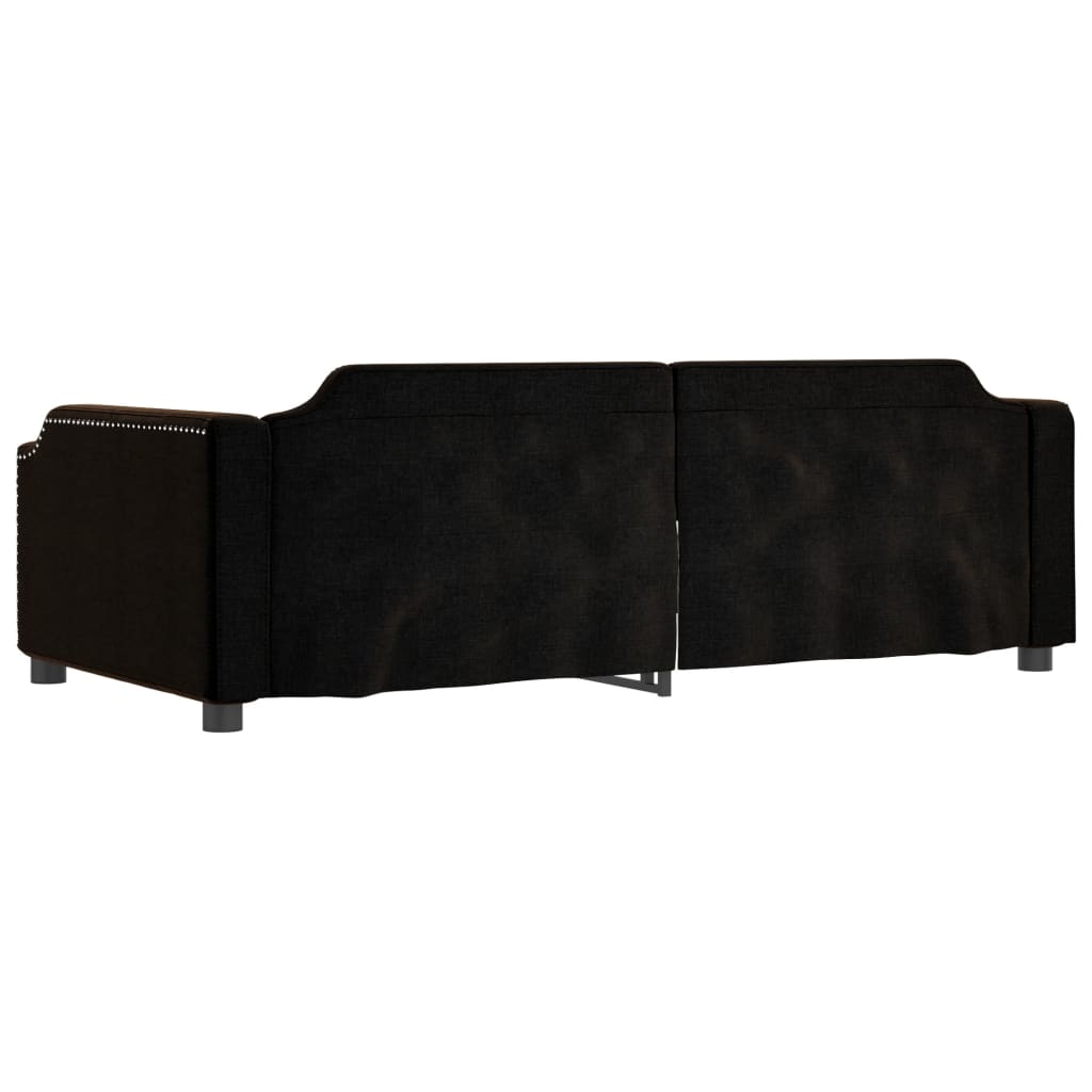 vidaXL Sofa z funkcją spania, czarna, 90x200 cm, obita tkaniną