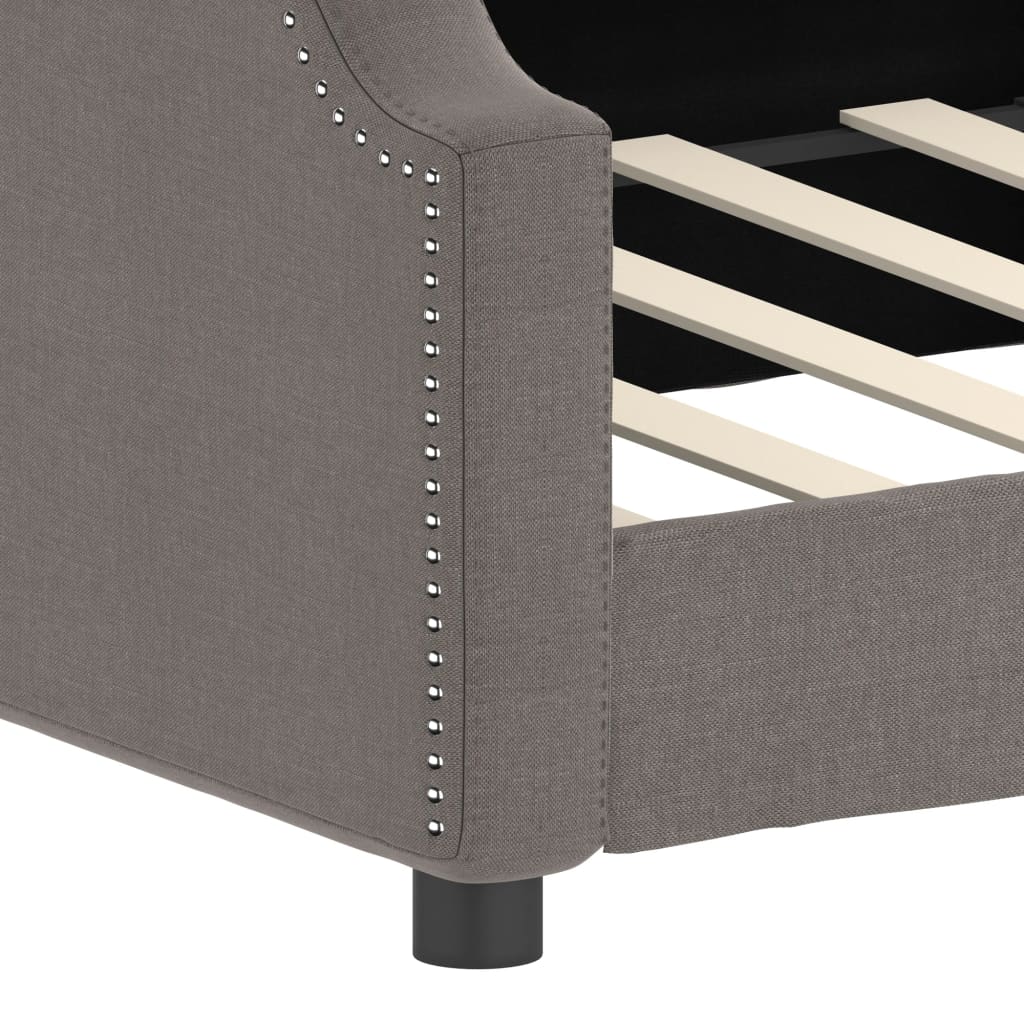 vidaXL Sofa z funkcją spania, kolor taupe, 90x200 cm, obita tkaniną