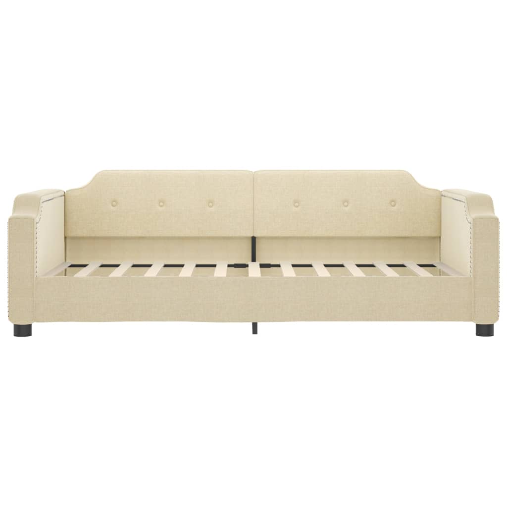 vidaXL Sofa z funkcją spania, kremowe, 90x200 cm, obita tkaniną