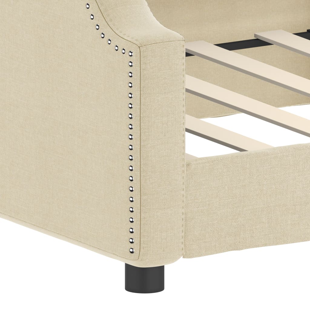 vidaXL Sofa z funkcją spania, kremowe, 90x200 cm, obita tkaniną