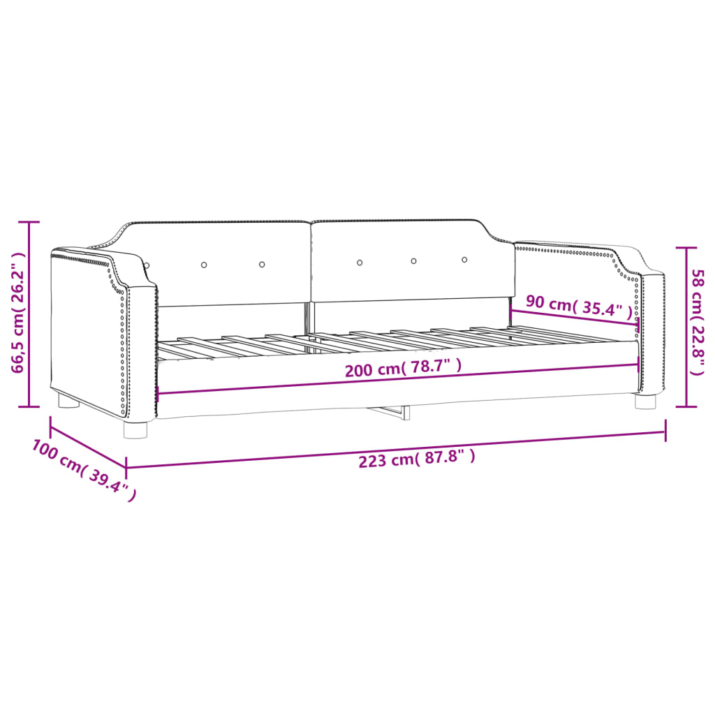vidaXL Sofa z funkcją spania, kremowe, 90x200 cm, obita tkaniną