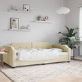 vidaXL Sofa z funkcją spania, kremowe, 90x200 cm, obita tkaniną
