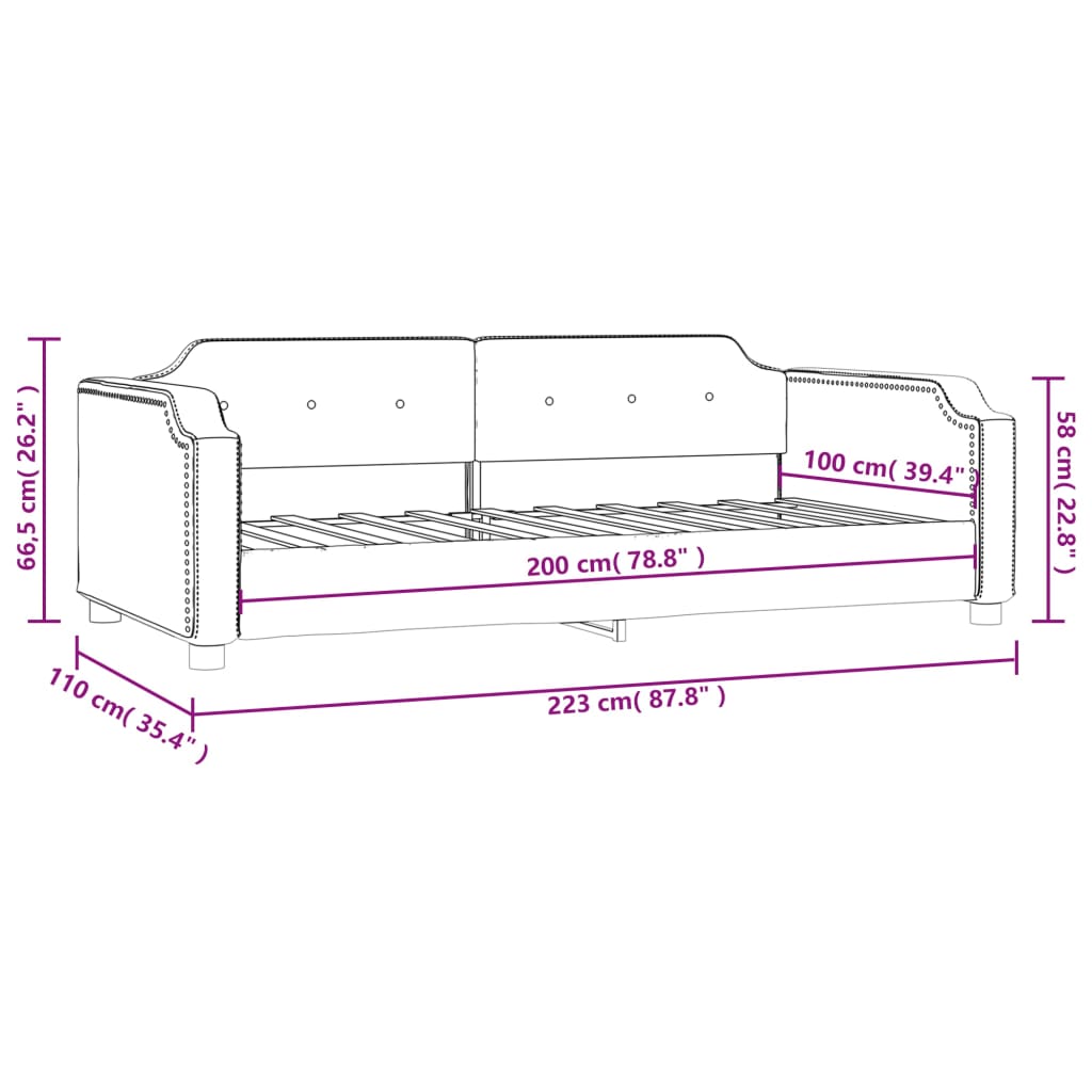 vidaXL Sofa z funkcją spania, jasnoszara, 100x200 cm, obita tkaniną