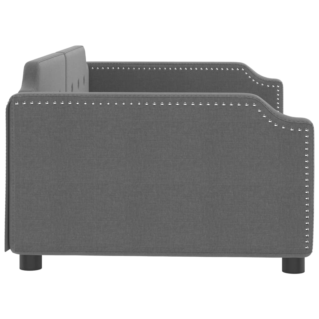 vidaXL Sofa z funkcją spania, ciemnoszara, 100x200 cm, obita tkaniną