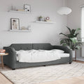 vidaXL Sofa z funkcją spania, ciemnoszara, 100x200 cm, obita tkaniną
