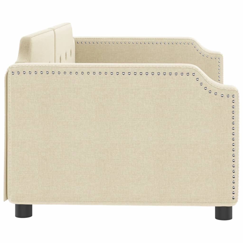 vidaXL Sofa z funkcją spania, kremowa, 100x200 cm, obita tkaniną