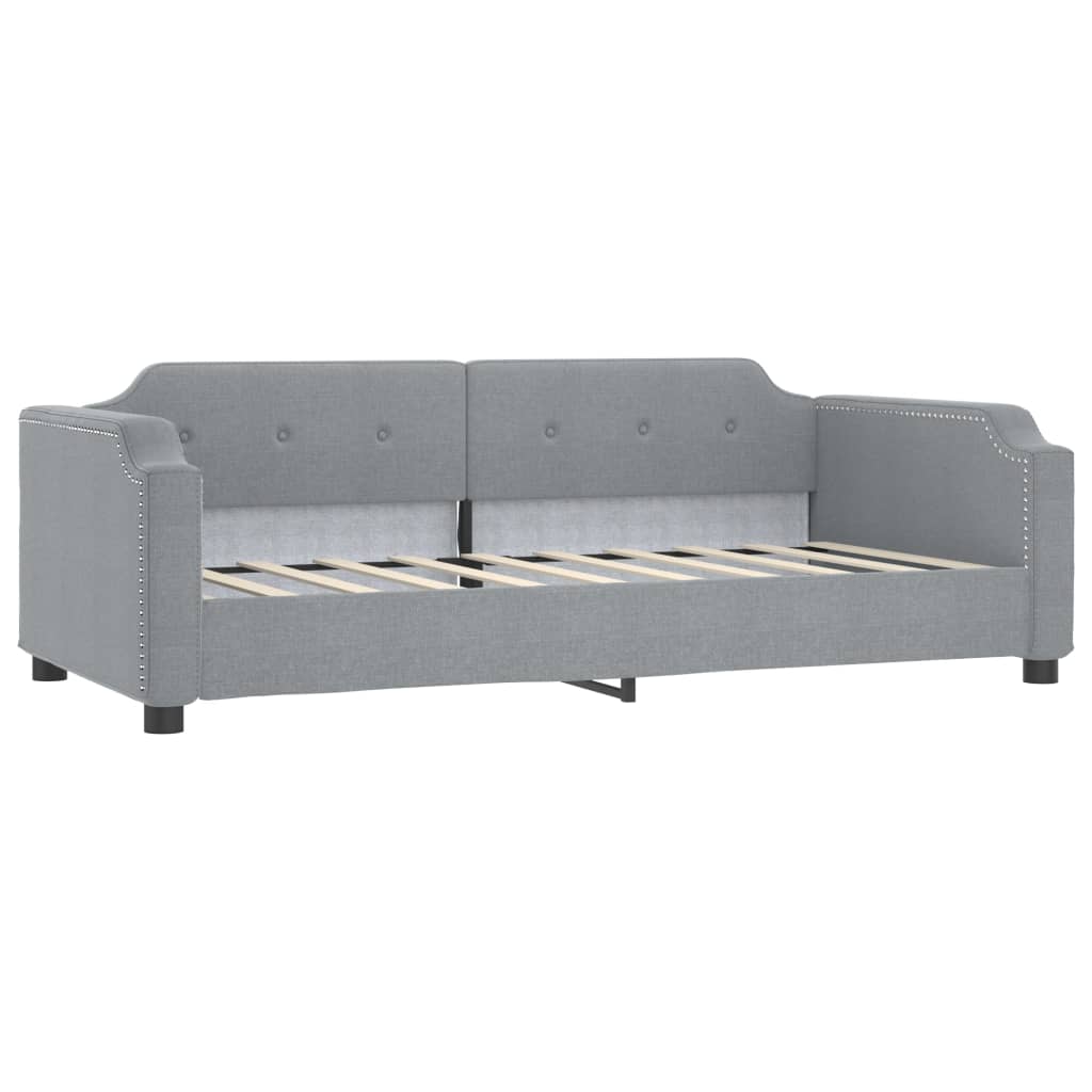 vidaXL Sofa z funkcją spania, jasnoszara, 90x190 cm, obita tkaniną