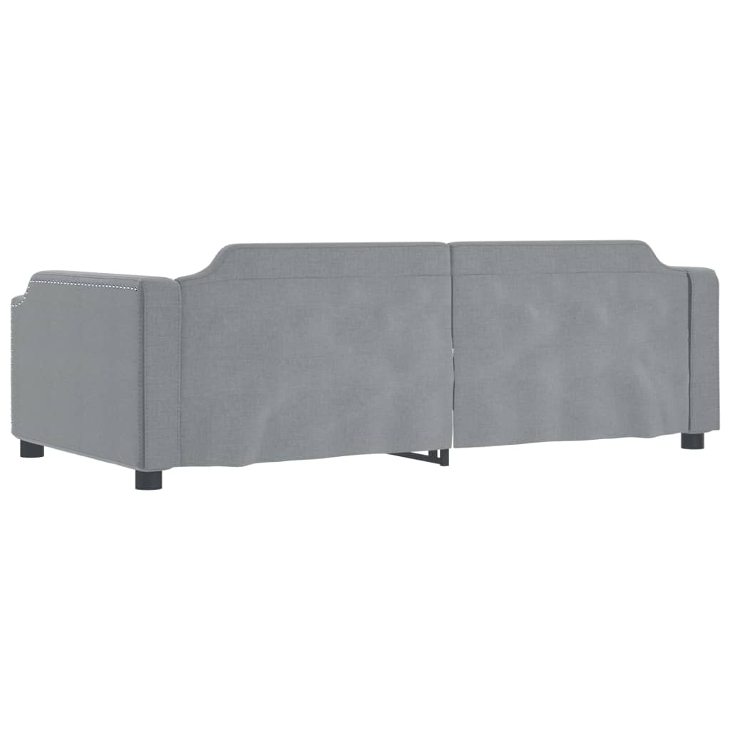 vidaXL Sofa z funkcją spania, jasnoszara, 90x190 cm, obita tkaniną