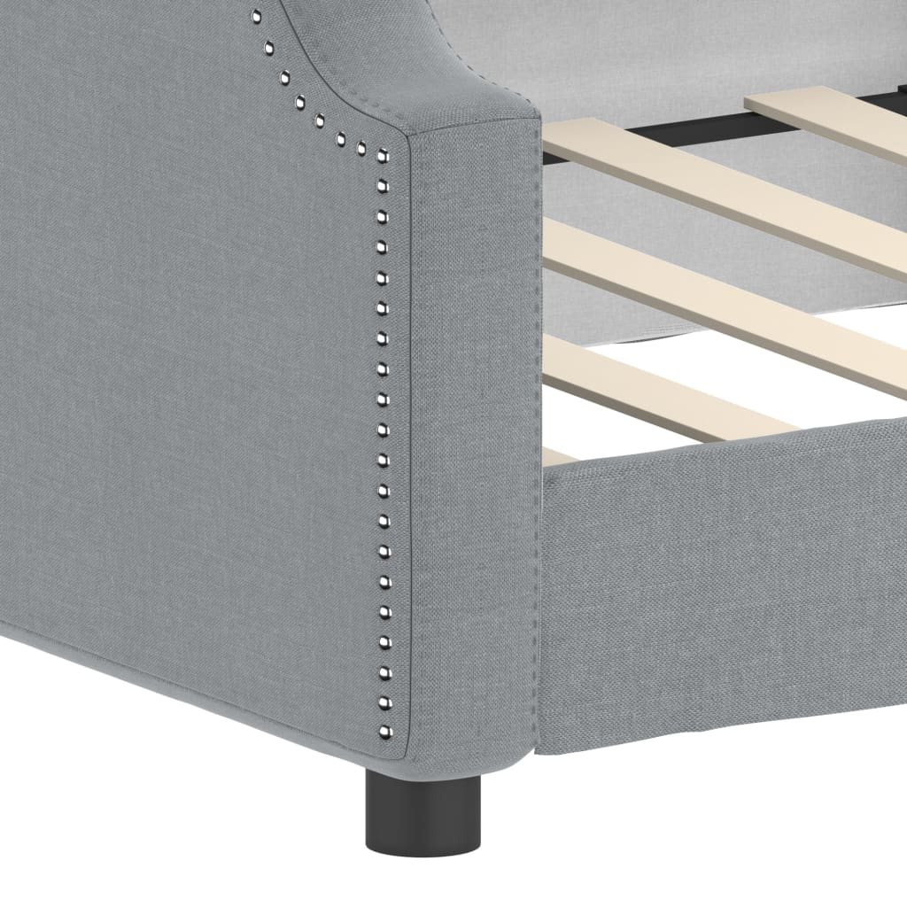 vidaXL Sofa z funkcją spania, jasnoszara, 90x190 cm, obita tkaniną
