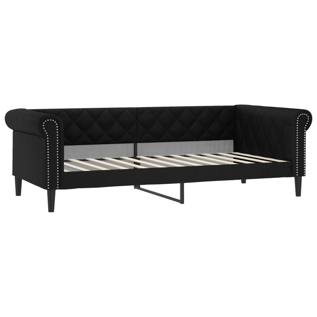 vidaXL Sofa z funkcją spania, czarna, 80x200 cm, obita sztuczną skórą
