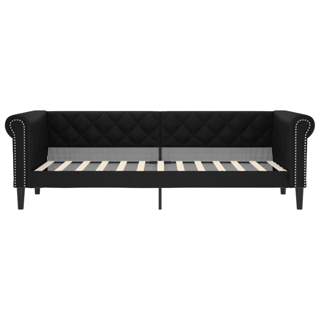 vidaXL Sofa z funkcją spania, czarna, 80x200 cm, obita sztuczną skórą