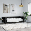 vidaXL Sofa z funkcją spania, czarna, 80x200 cm, obita sztuczną skórą