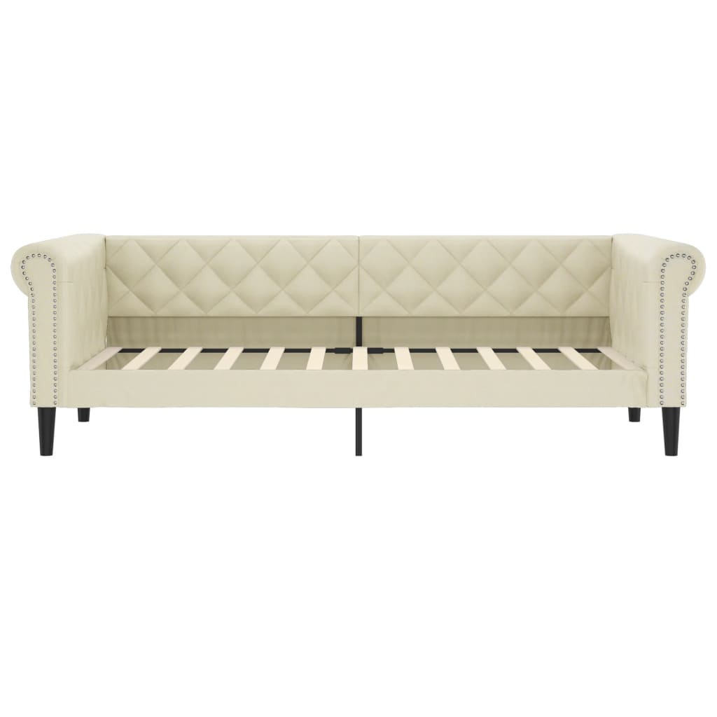 vidaXL Sofa z funkcją spania, kremowa, 80x200 cm, obita sztuczną skórą