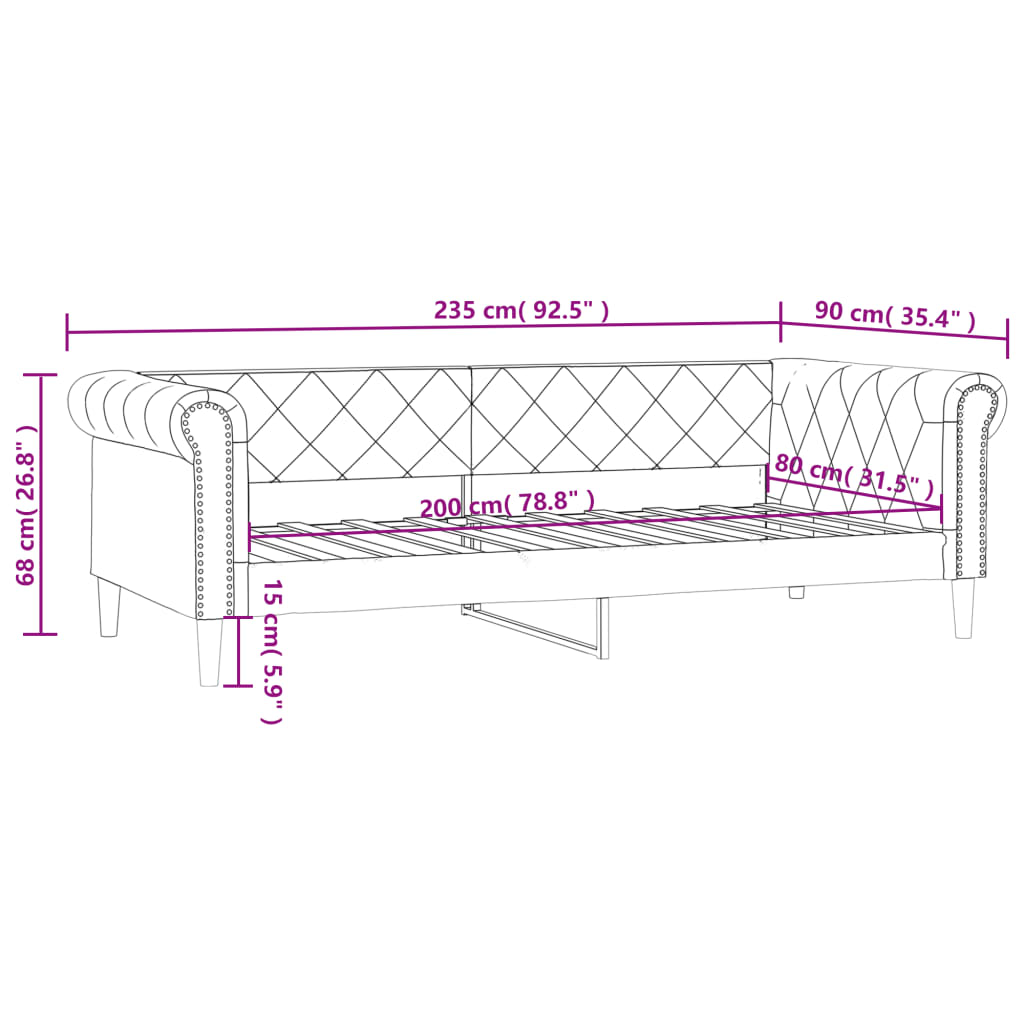 vidaXL Sofa z funkcją spania, kremowa, 80x200 cm, obita sztuczną skórą