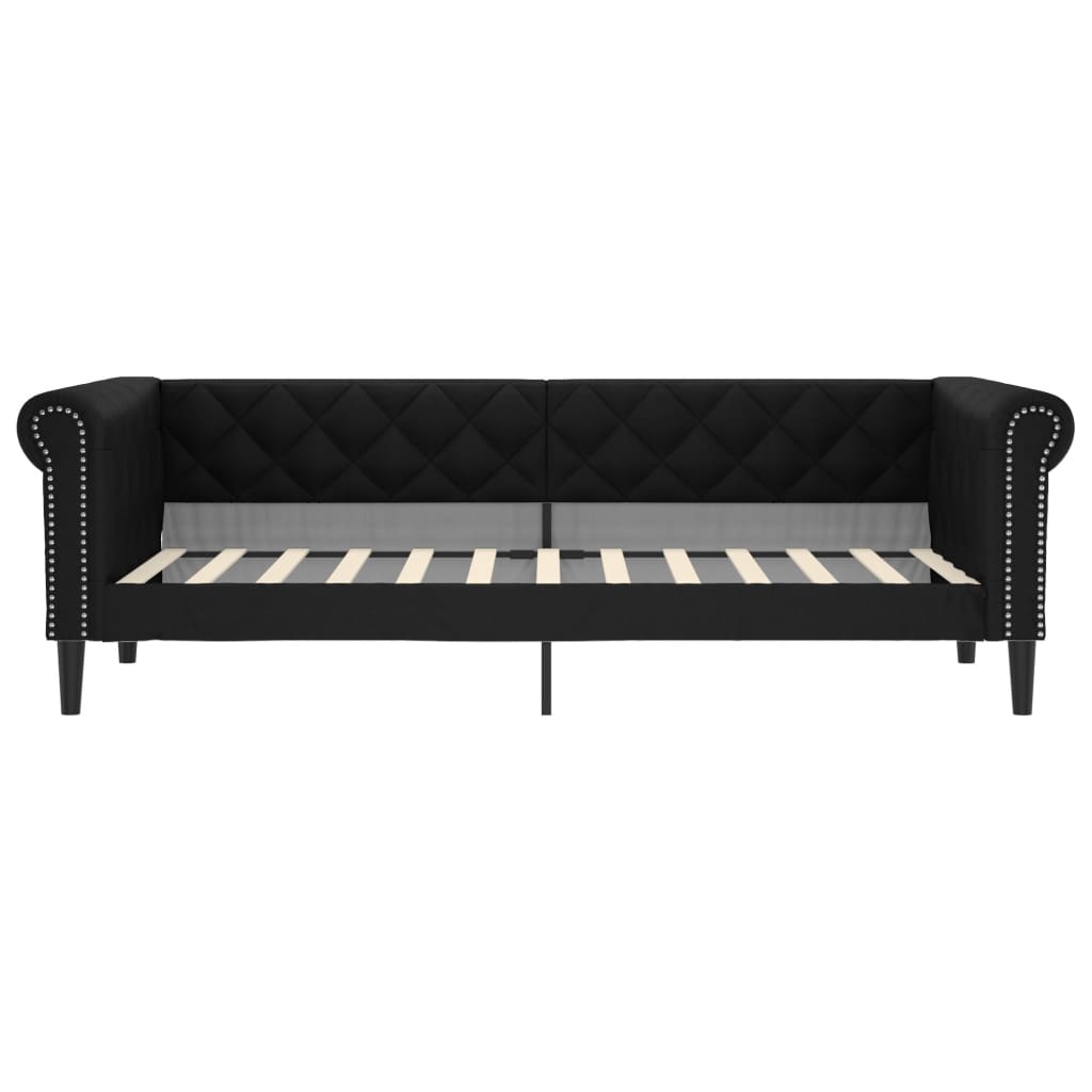 vidaXL Sofa z funkcją spania, czarna, 90x200 cm, obita sztuczną skórą