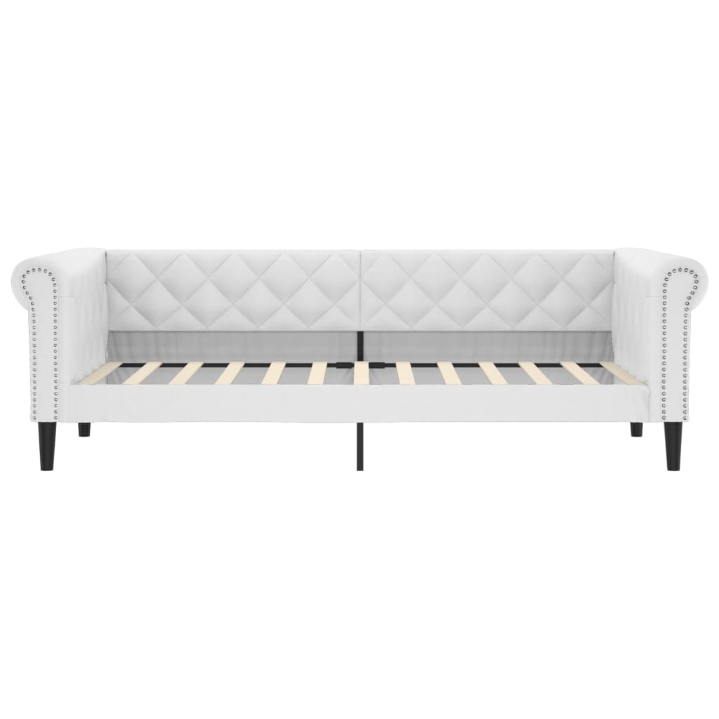 vidaXL Sofa z funkcją spania, biała, 90x200 cm, obita sztuczną skórą