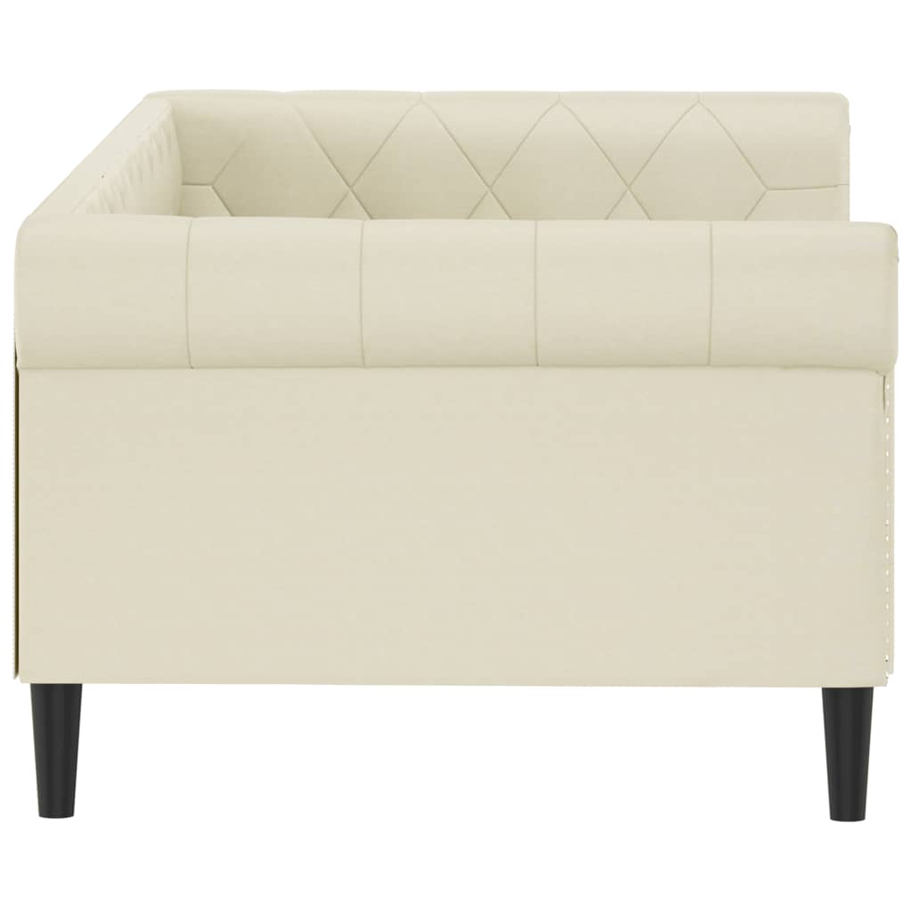 vidaXL Sofa z funkcją spania, kremowa, 90x200 cm, sztuczna skóra