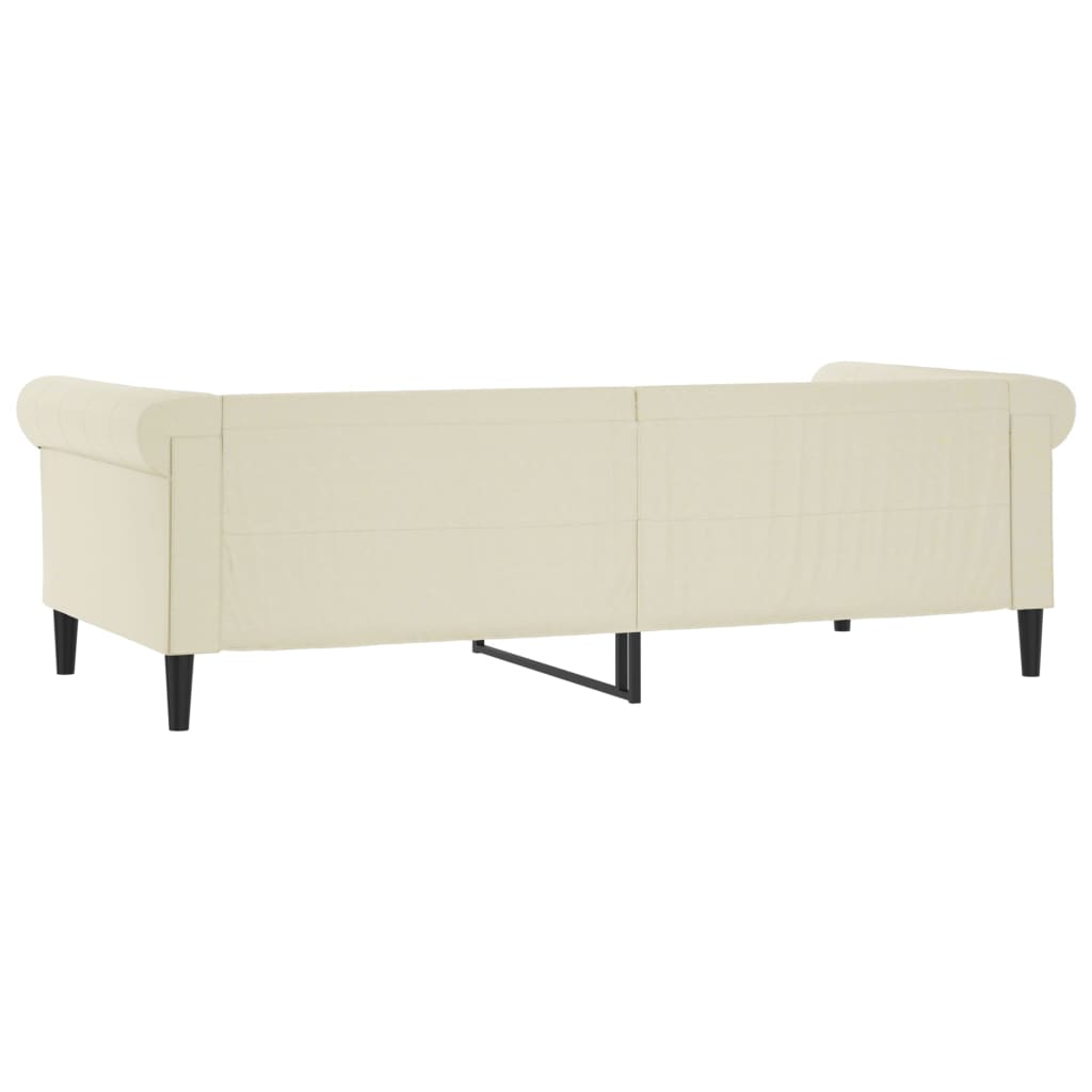 vidaXL Sofa z funkcją spania, kremowa, 90x200 cm, sztuczna skóra