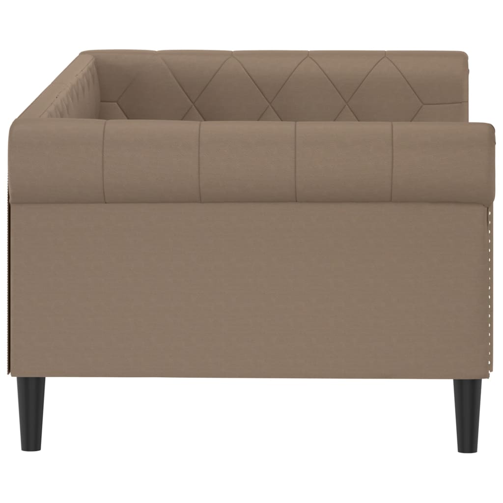 vidaXL Sofa z funkcją spania, cappuccino, 90x200 cm, sztuczna skóra