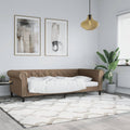 vidaXL Sofa z funkcją spania, cappuccino, 90x200 cm, sztuczna skóra