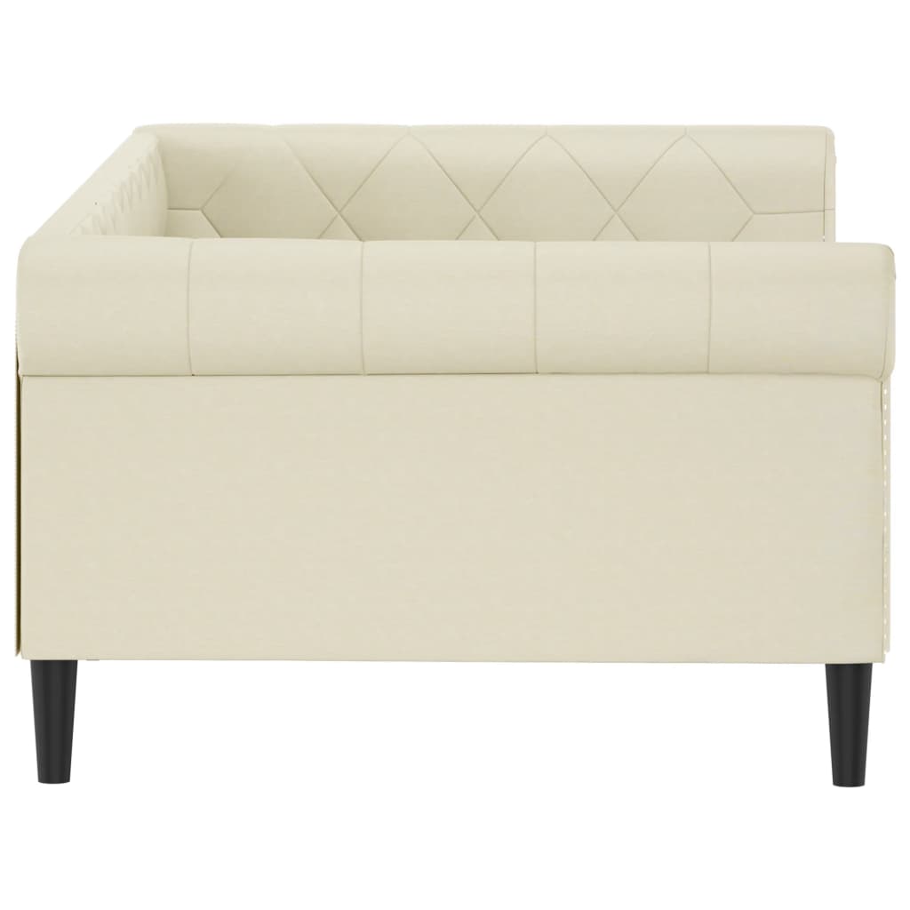 vidaXL Sofa z funkcją spania, kremowa, 100x200 cm, sztuczna skóra