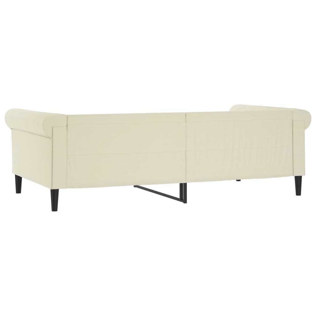 vidaXL Sofa z funkcją spania, kremowa, 100x200 cm, sztuczna skóra