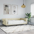 vidaXL Sofa z funkcją spania, kremowa, 100x200 cm, sztuczna skóra